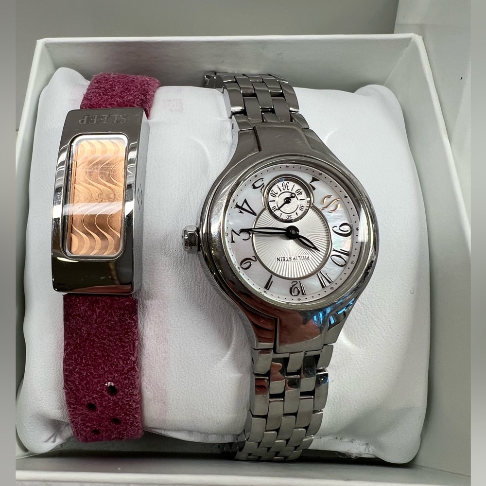 Set Philip Stein Stainless Steel women’s quartz plus Slim Sleep bracelet